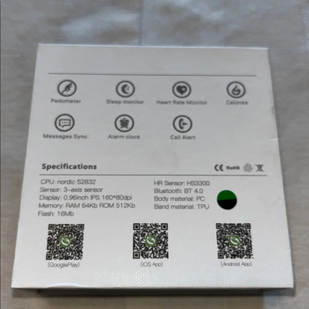 Smart Bracelet with Green and Black Band Replacement.